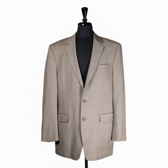 Ralph Lauren Other - Ralph Lauren Mens Blazer Beige Plaid Wool 2 Button Lined Jacket Sport Coat 42L